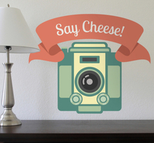 Camera sticker say cheese