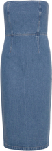 Vanda Denim Midi Dress Knælang Kjole Blue Bardot