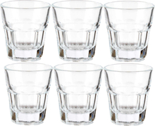 Vivalto shotglaasjes - 6x stuks - glas - transparant - 40 ml - borrelglazen