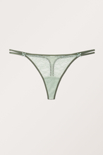 Contrast Low Waist Lace Thongs - Green
