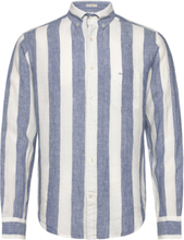 Reg Bold Stripe Linen Shirt Tops Shirts Linen Shirts Blue GANT