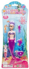 Teen marionet havfrue med tilbehør lilla 23 cm