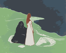 Malen nach Zahlen - Zwei Frauen am Ufer - Edvard Munch, ohne Rahmen