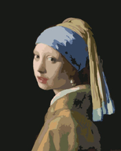 Malen nach Zahlen - Das Mädchen mit dem Perlenohrring - Jan Vermeer, mit Rahmen