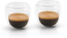Set van 4x dubbelwandige koffie/espresso glazen 75 ml - transparant