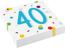 Servetter Confetti Birthday 40 - 20-pack