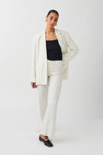 Gina Tricot - Texture linen blend trousers - Dressbukser - White - 38 - Female