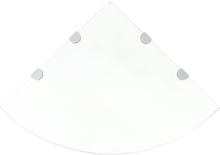 vidaXL Hjørnehylle med kromstøtter klart glass 45x45 cm