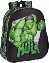 Barnryggsäck 3D Hulk Svart Grön 27 x 33 x 10 cm