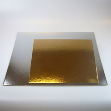 Kvadratisk Tårtbricka 20 cm, 3 -pack, guld och silver