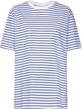 The-Shirt Os W Slit Tops T-shirts & Tops Short-sleeved Blue Boob