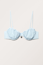 Ruched Wired Bikini Top - Blue
