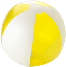 Opblaas geel/witte strandballen 30 cm waterspeelgoed