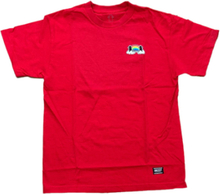 Grizzly Over The Rainbow T-Shirt modisches Kurzarm-Shirt mit Regenbogen-Print auf der Brust GMA2201P06 Rot
