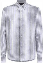 Dc Bold Linen Stripe Shirt Tops Shirts Linen Shirts Navy Tommy Hilfiger