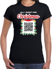 Kerst QR code kerstshirt Kerst zonder schoonmoeder dames zwart - Fout kerst t-shirt