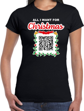Kerst QR code kerstshirt Geen Kut kerst muziek dames zwart - Fout kerst t-shirt