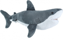 Wild Republic knuffel witte haai junior 38 cm pluche wit/grijs