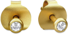 Finesse Earring - Gold Accessories Jewellery Earrings Studs Gull Julie Sandlau*Betinget Tilbud