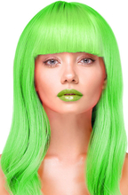 Party Wig Long Straight Hair Neon Green Parukk