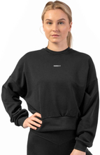 Loose Fit Sweatshirt ''Feeling Good'', black, xsmall/small