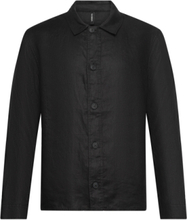 Peter Linen Ls Tops Shirts Linen Shirts Black Gabba