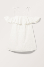 Mini Off-shoulder Babydoll Dress - White