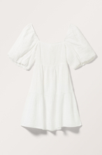 Puffy Cotton Babydoll Dress - White