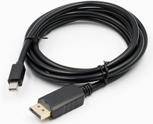 Mini DisplayPort Male to DisplayPort Male,Gilded,1.8 meters, Black