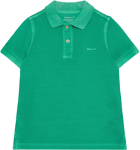 Sunfaded Pique Ss Rugger Tops T-shirts Polo Shirts Short-sleeved Polo Shirts Green GANT