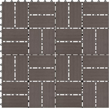 vidaXL Terrassebord 11 stk WPC 30x30 cm 1 kvm mørkebrun