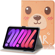 iPad Mini (2021) Cover m. Kortholder & Touch Pen Holder - "Bear"