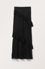 Ruffled Lace Maxi Skirt - Black