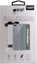 Härdat Glas 3D 2in1 Front & Back iPhone 8 Plus Edge to Edge Svart med Klar baksida