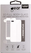 Härdat Glas 3D 2in1 Front & Back iPhone 8 Plus Edge to Edge Vit med Klar baksida
