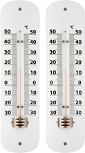 2x Thermometers wit voor binnen en buiten