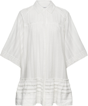 Ester Embroidered Cotton Mini Dress Kort Kjole White Malina