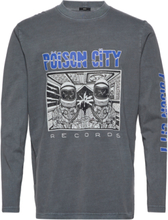 Poison City Ls Tee Tops T-Langærmet Skjorte Grey NEUW