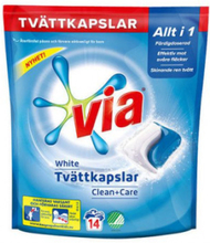 Tvättkapslar VIA White Clean+Care 14/fp