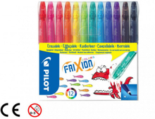 Pilot FriXion Colors stiftpennor Medium Svart, Blå, Cyan, Grön, Ljus Cyan, Ljusgrön, Orange, Rosa, Röd, Violett, Gul 12 styck