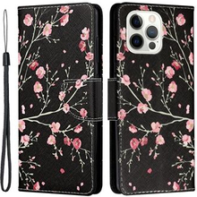 Mønstertryk Cross Texture PU Læder Flip Case Stand Wallet Phone Cover med rem til iPhone 13 Pro