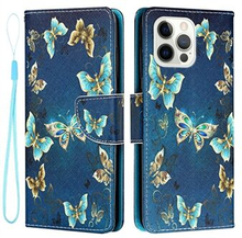 Mønstertryk Cross Texture PU Læder Flip Case Stand Wallet Phone Cover med rem til iPhone 13 Pro