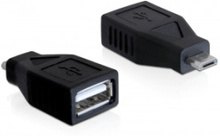 DeLOCK 65296 kabelomvandlare (hane/hona) USB 2.0-A USB Micro-B Svart