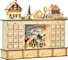 Calendario dell'avvento in legno con 24 cassetti decorazione legno