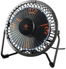 Deltaco Gaming Usb Table Fan With Clock (h:m:s) Black