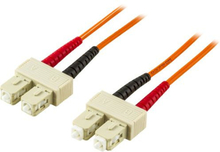 Deltaco FB-50 fiberoptikkablar 0,5 m 2x SC OM1 Orange