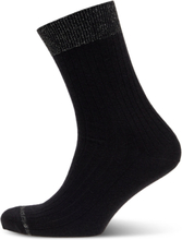 Erin Wool Rib Socks Lingerie Socks Regular Socks Svart Mp Denmark*Betinget Tilbud
