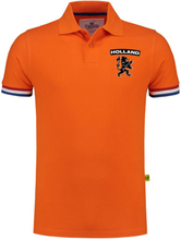 Luxe Holland supporter poloshirt oranje met leeuw op borst 200 grams voor heren tijdens EK / WK