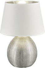 Reality tafellamp Luxor 35 cm keramiek/textiel zilver/wit
