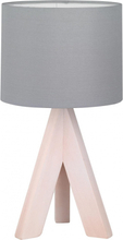 Reality tafellamp Ging 31 cm hout/textiel grijs/naturel